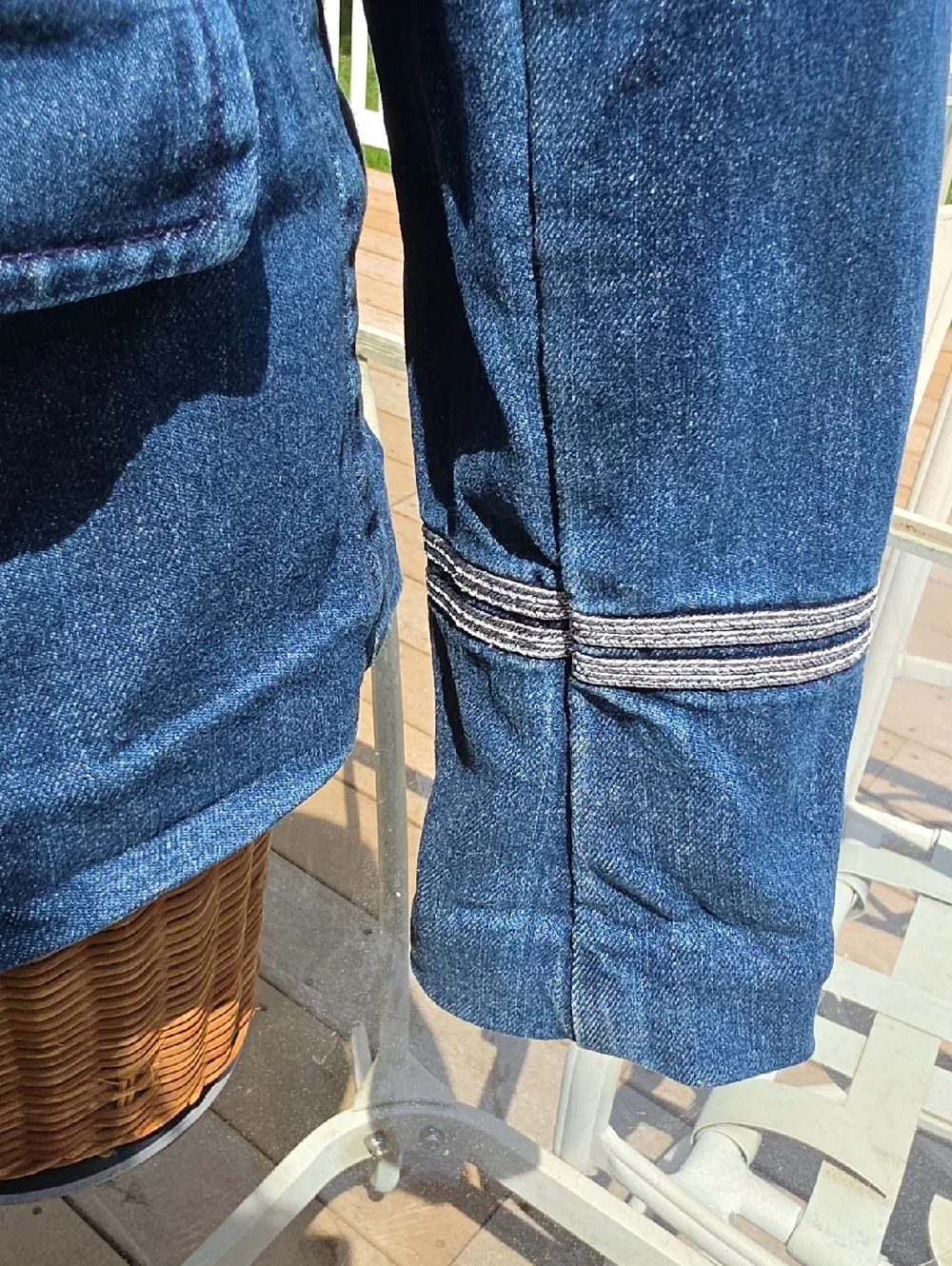 Lauren Ralph Lauren Dark Blue Denim Military-Style Jacket Womens Size 16 - Picture 5 of 9